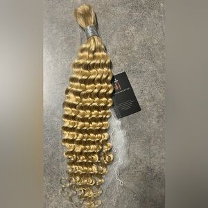 100% HUMAN HAIR BULK DEEP WAVE, 613, 20”